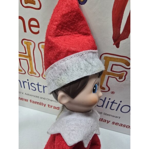 2014 ELF ON THE SHELF 12" BOY DOLL BROWN HAIR BLUE EYES WITH HAT - Picture 3 of 8